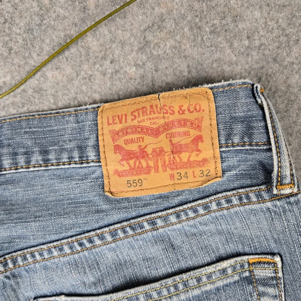 Levi Strauss 559 Relaxed Straight Jeans Mens 34x29 Blue Denim Classic Workwear